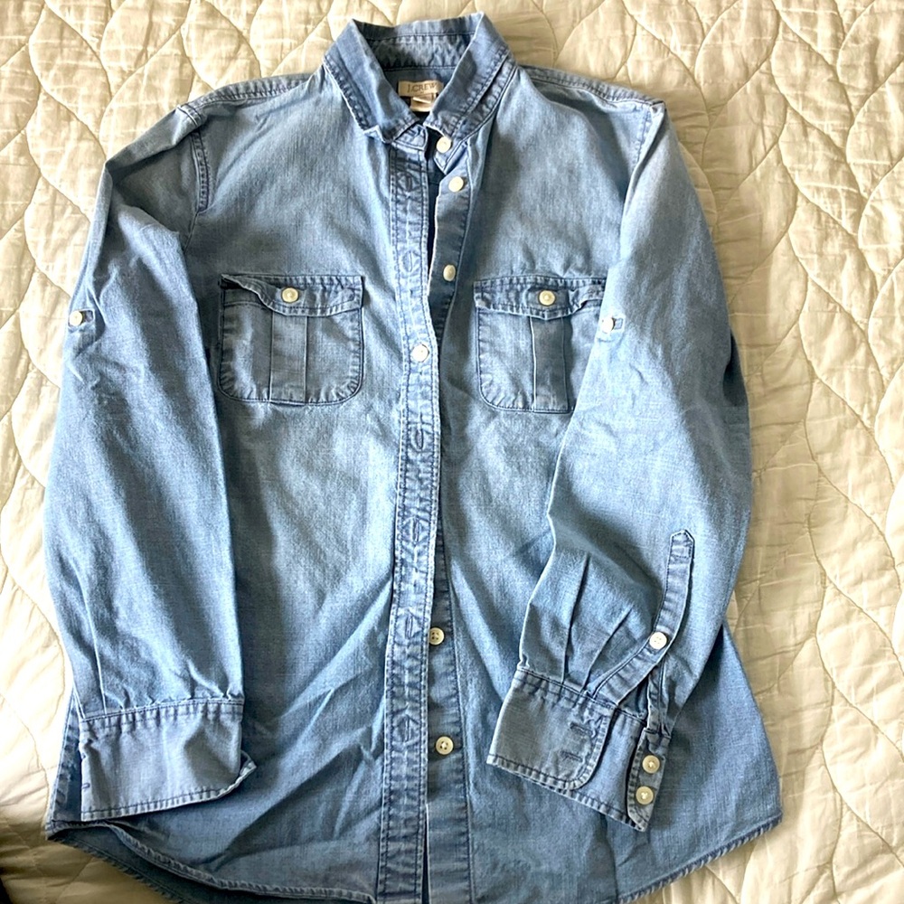 Jcrew Petite XS denim shirt.